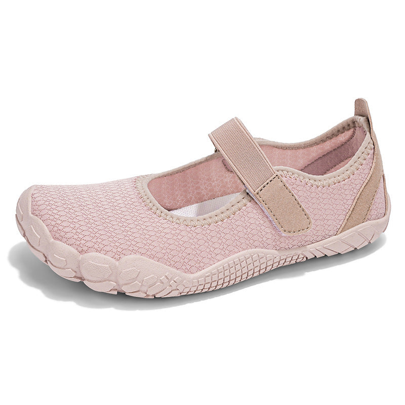 Damen Leichter Strick-Mary-Jane-Slipper mit Klettverschluss und flexibler Barfußsohle Drune