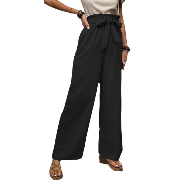 Damen Weite Hosen mit Taillengürtel Drune