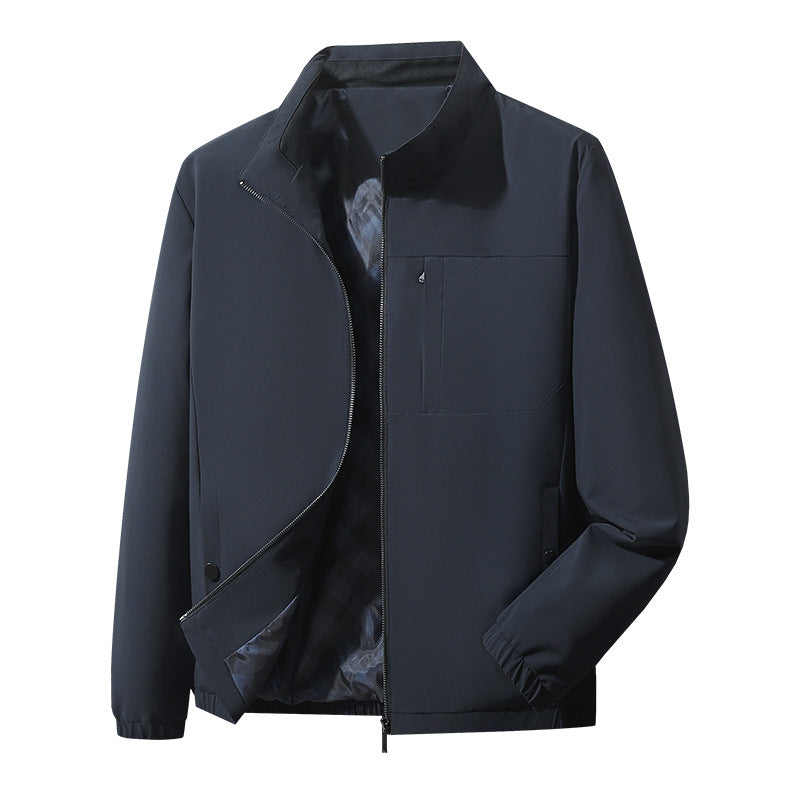 Herren moderner Komfort-Blouson mit innen kariertem Futter, verdecktem Zweiwege-Reißverschluss und elastischen Ärmelbündchen Drune