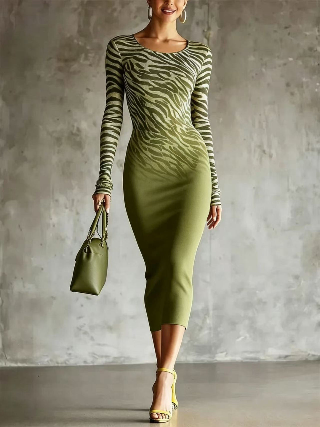 Drune | Stilvolles lang gestricktes Kleid mit langen Ärmeln