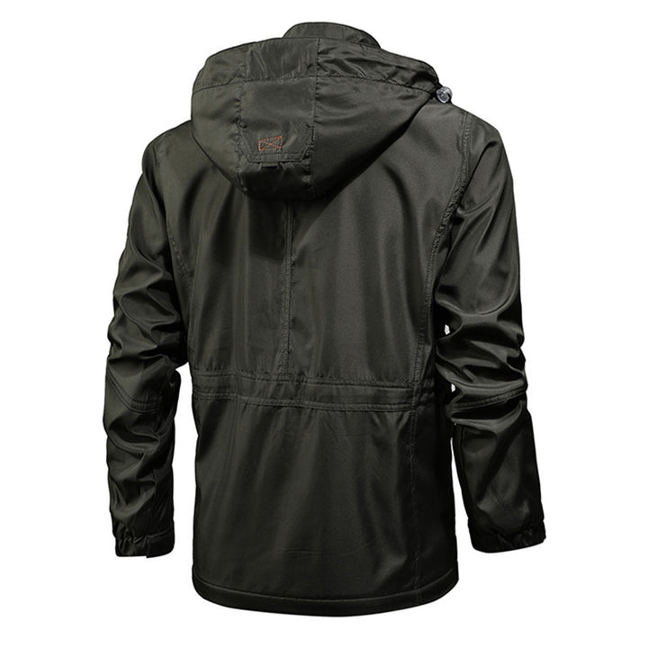 Herren Utility-Fieldparka mit Kapuze, Multifunktions-Taschen und Taillenzug Drune