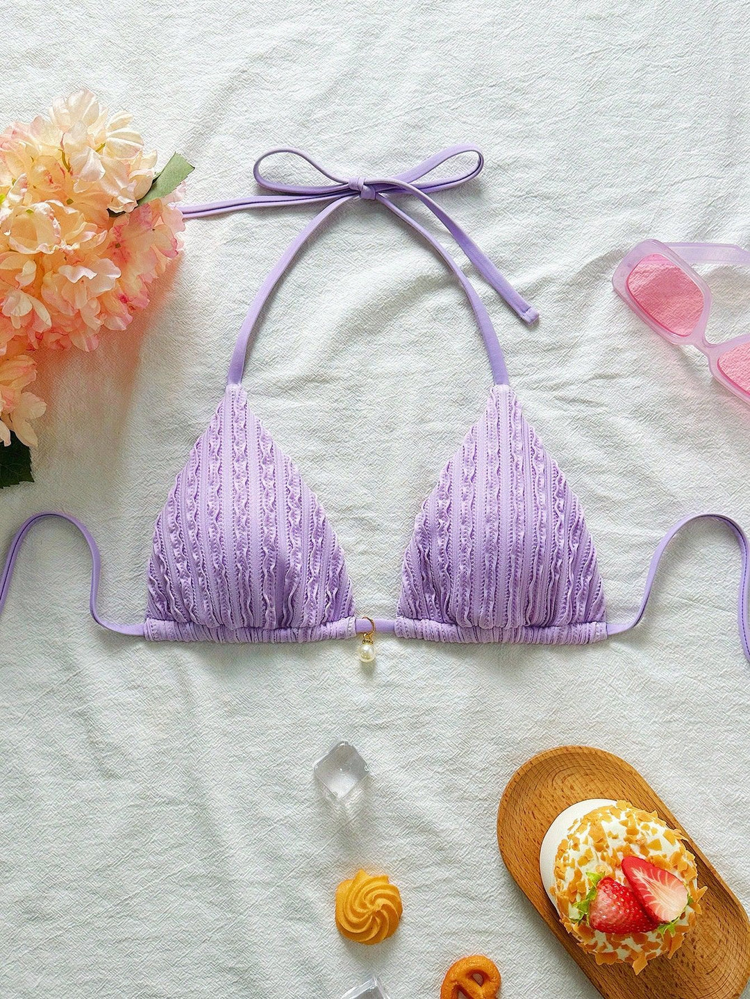 Damen Triangel-Bikini mit strukturierter Textur Drune