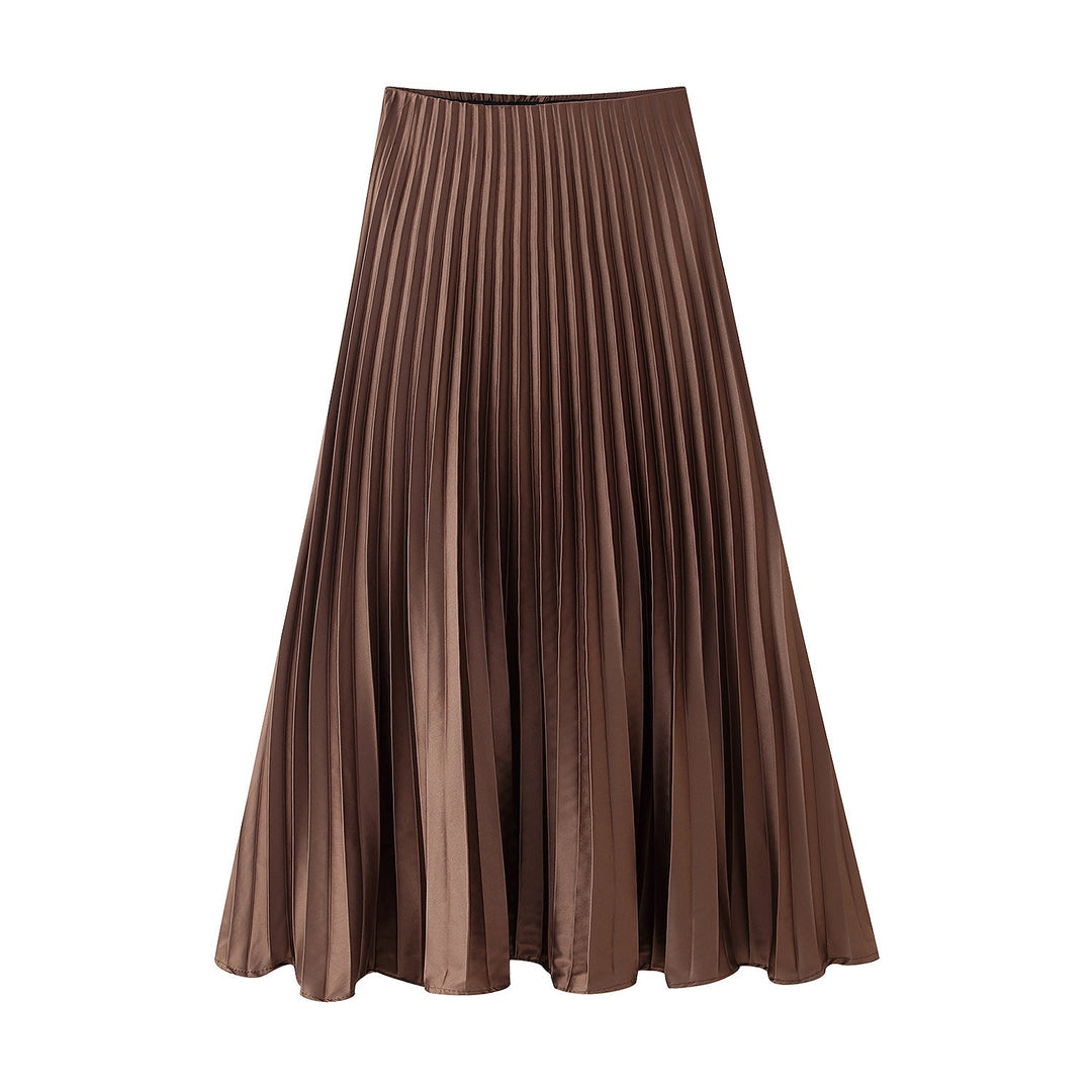 Damen Plissee-Rock mit fließendem Schnitt und elastischem Bund Drune