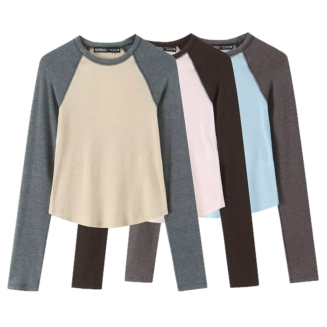 Damen Langarm-Raglanshirt aus weichem Jersey mit leicht tailliertem Schnitt Drune