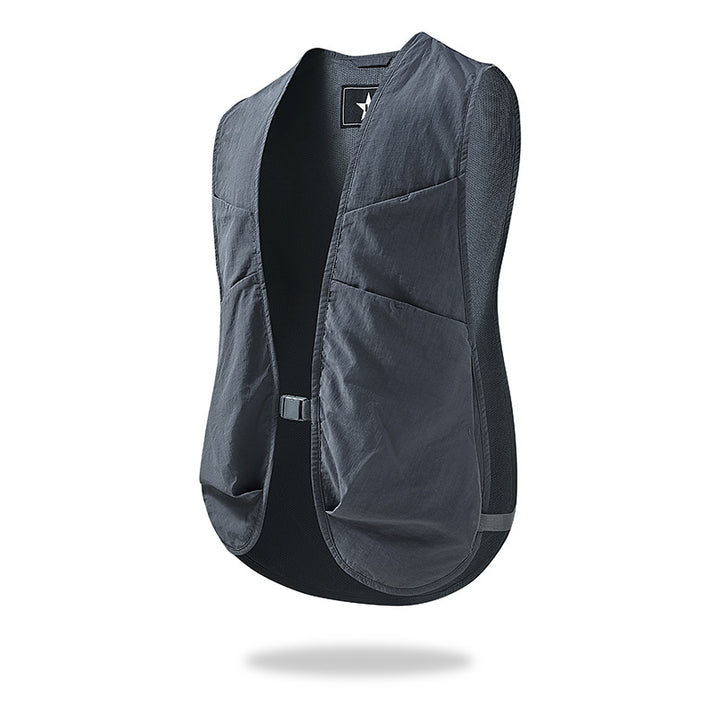 Unisex Leichte Utility-Weste mit Mesh-Rücken und Mehrfachfronttaschen Drune