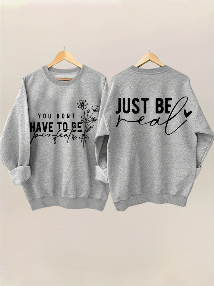 Damen lässiger Pullover mit inspirierenden Botschaften Drune