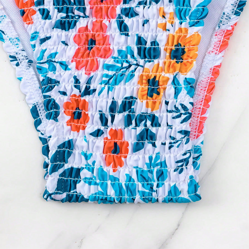Damen Triangel-Bikini mit raffinierten Rüschendetails und hohem Schnitt Drune