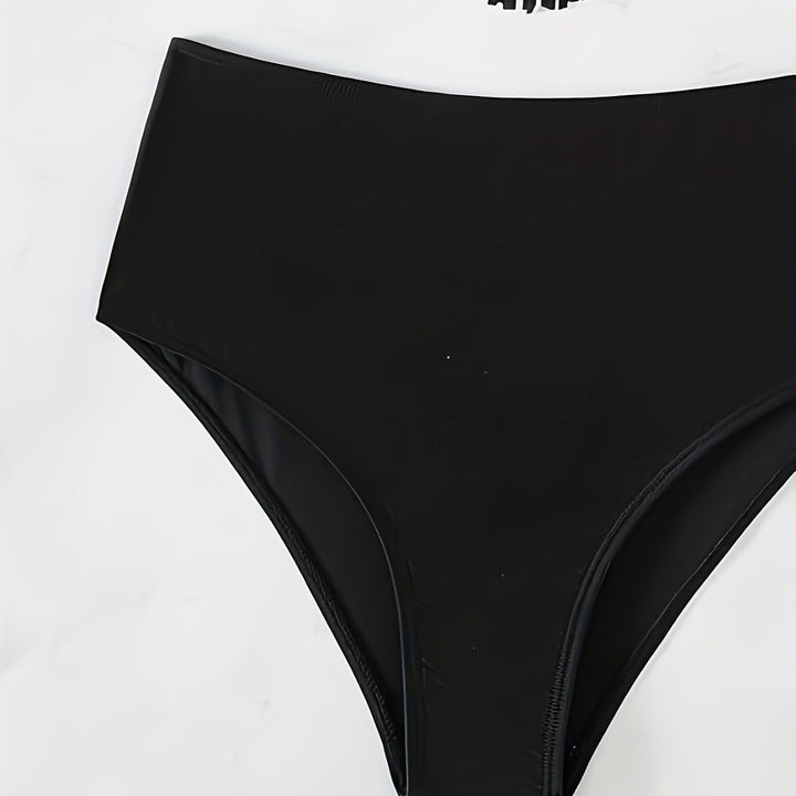 Damen Bikiniset mit fransigem Oberteil und hoch taillierter Hose Drune