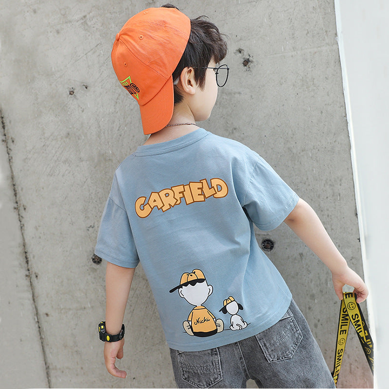 Jungen Baumwoll-T-Shirt mit coolem Cartoon-Design Drune