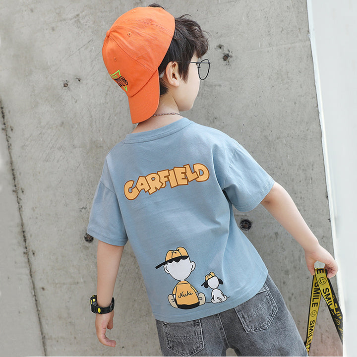 Jungen Baumwoll-T-Shirt mit coolem Cartoon-Design Drune