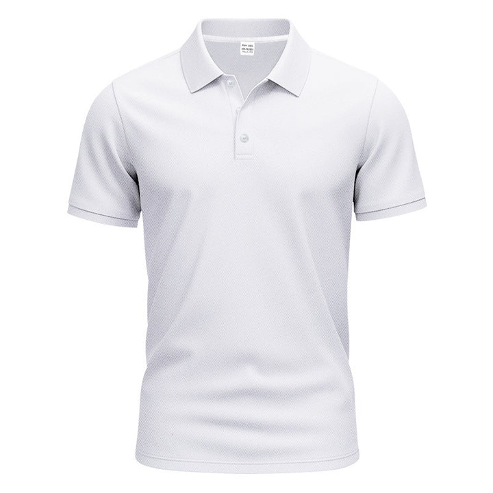 Herren nan Polokragen-Shirt mit schlanker Passform, atmungsaktiver Meshstruktur und flacher Zwei-Knopfleiste Drune
