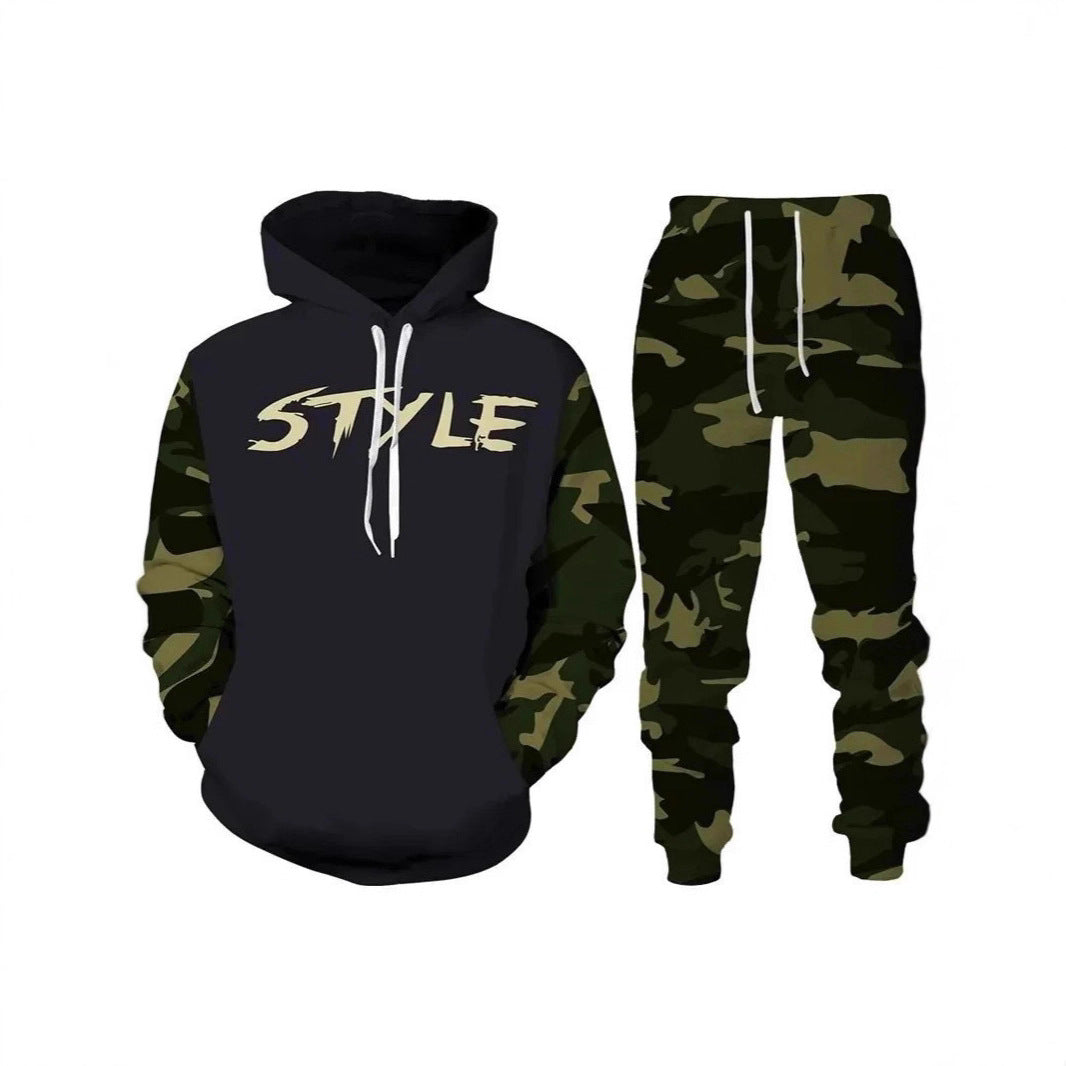 Herren Stylisches Kapuzensweatshirt und Jogginghose Set Drune