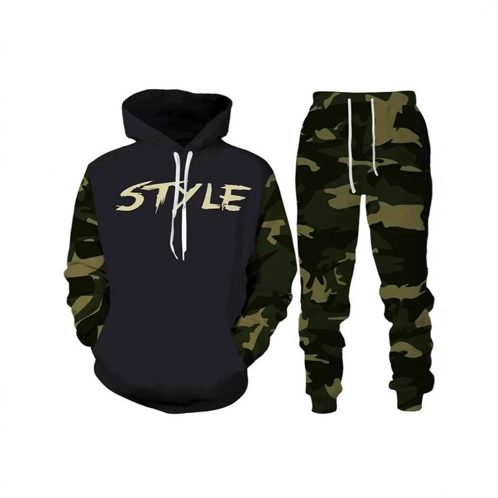 Herren Stylisches Kapuzensweatshirt und Jogginghose Set Drune