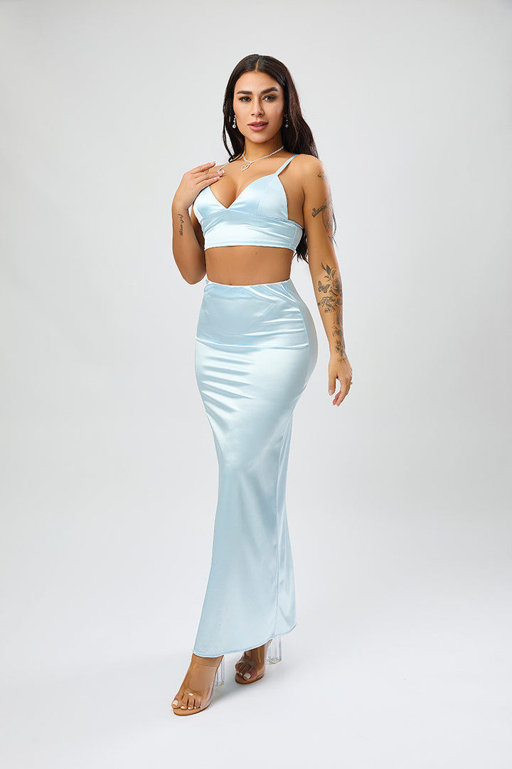 Damen Satinähnliches Abendkleid Drune