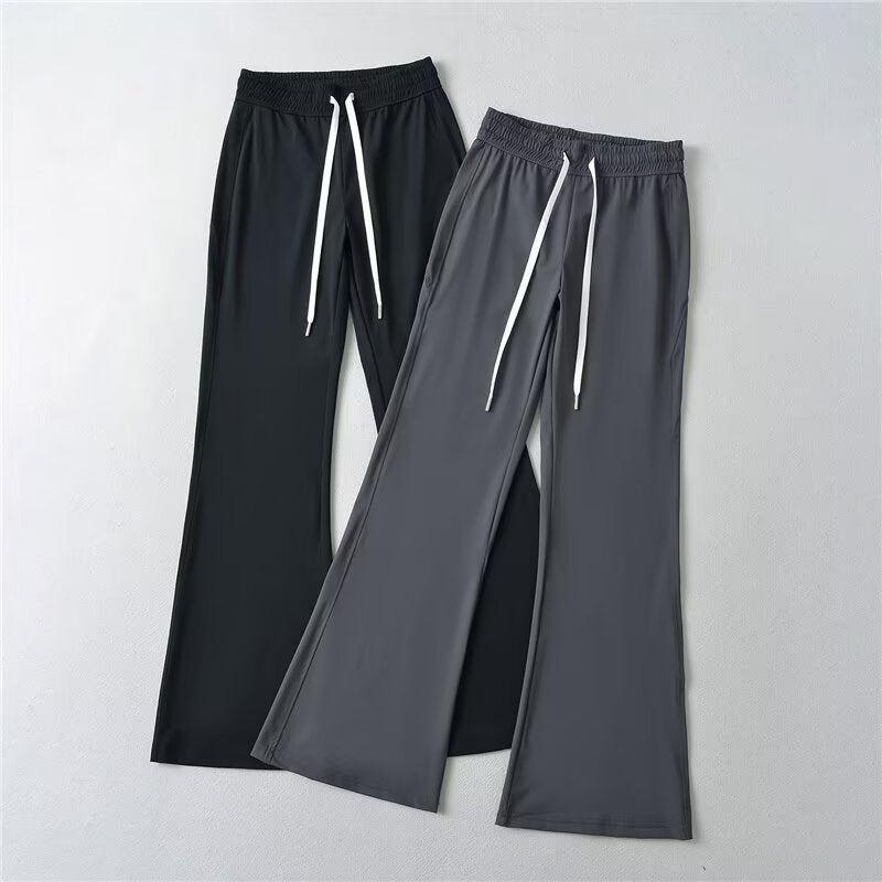 Damen Sportliche Flared-Hose mit elastischem Bund und praktischen Taschen Drune