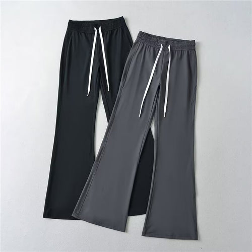 Damen Sportliche Flared-Hose mit elastischem Bund und praktischen Taschen Drune