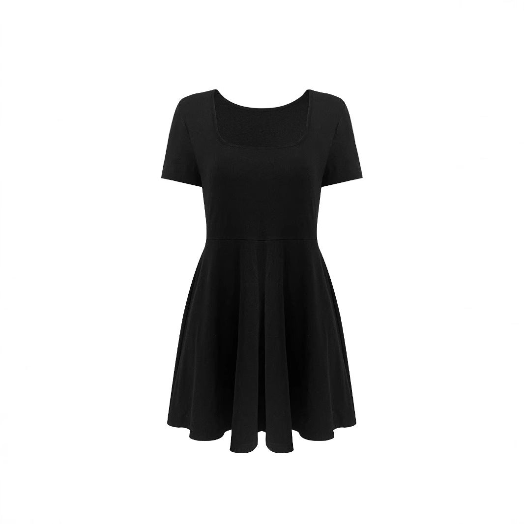 Damen A-linien Kleid mit Rundhalsausschnitt Drune