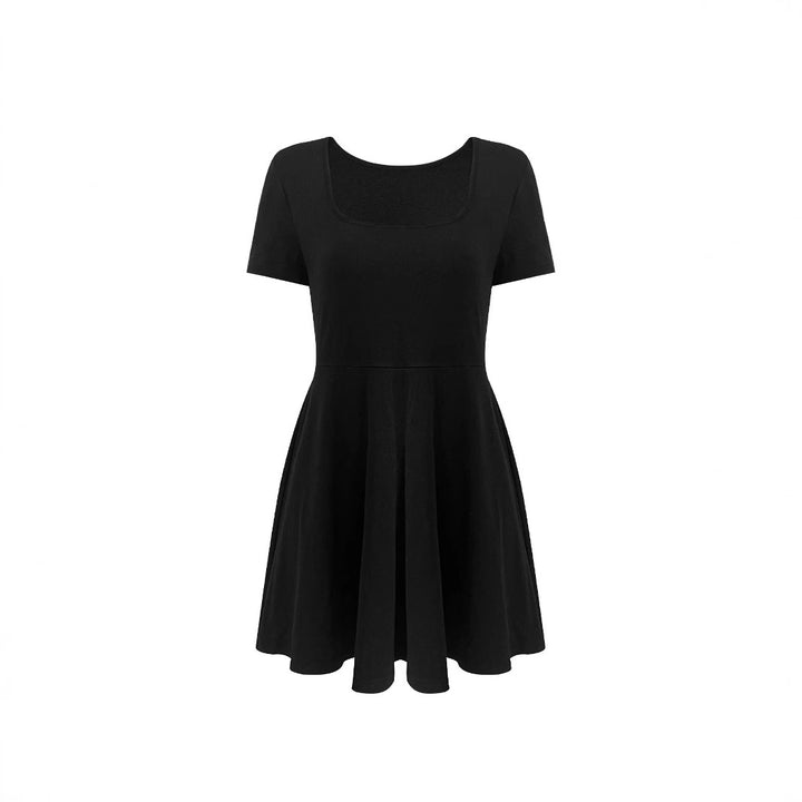 Damen A-linien Kleid mit Rundhalsausschnitt Drune