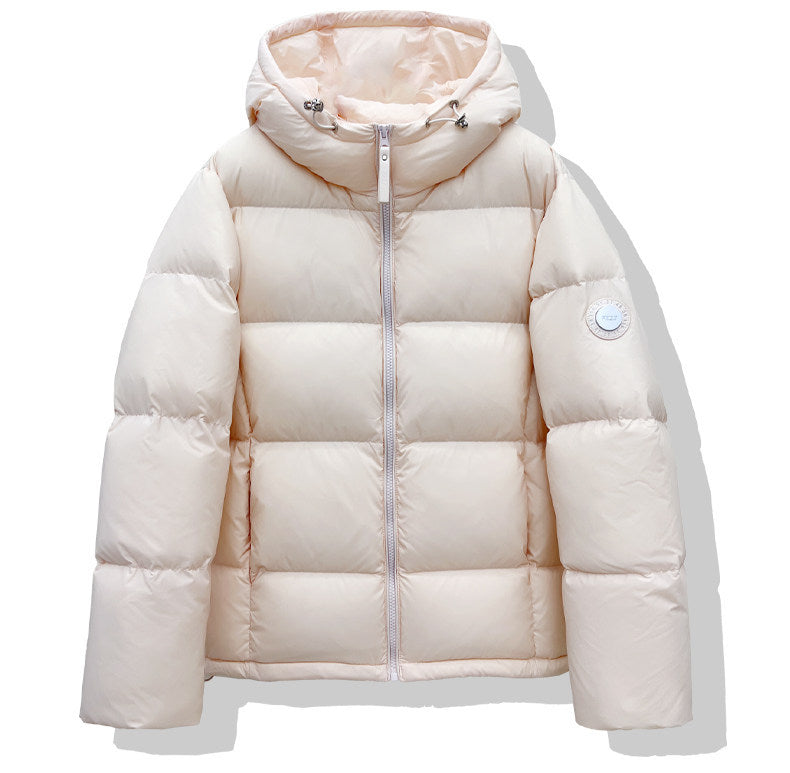 Damen Kurz-Pufferjacke mit XXL-Kapuze und quadratischer Steppung Drune