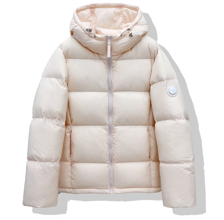 Damen Kurz-Pufferjacke mit XXL-Kapuze und quadratischer Steppung Drune