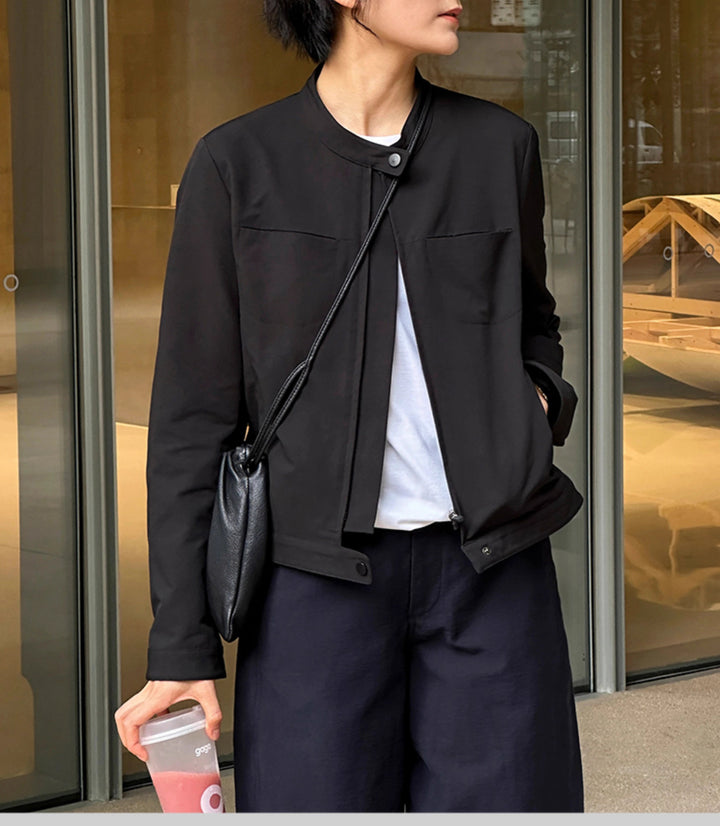 Damen urbane Übergangsjacke mit minimalistischen Details Drune