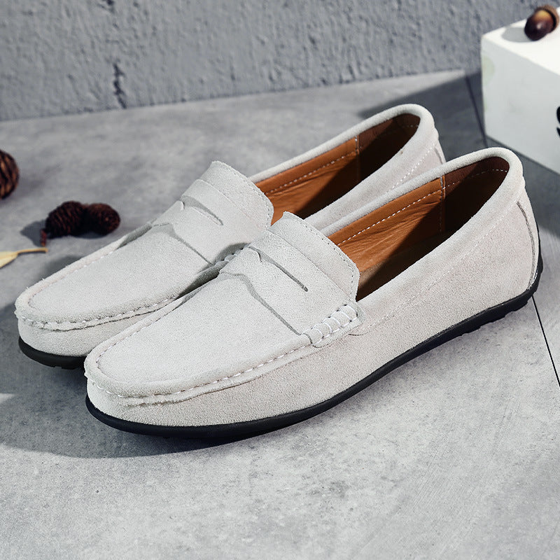 Herren nan eleganter Wildleder-Loafer mit handgenähter Moccasinnaht und rutschfester Gummiprofilsohle Drune