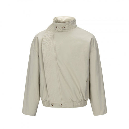 Herren Asymmetrische Kurzjacke mit Stehkragen, gesteppter Frontblende und elastischem Saum Drune