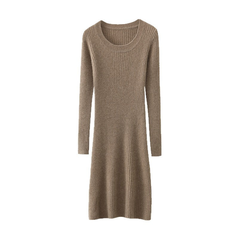 Damen Strickkleid mit feiner Rippstruktur und tailliertem Schnitt Drune