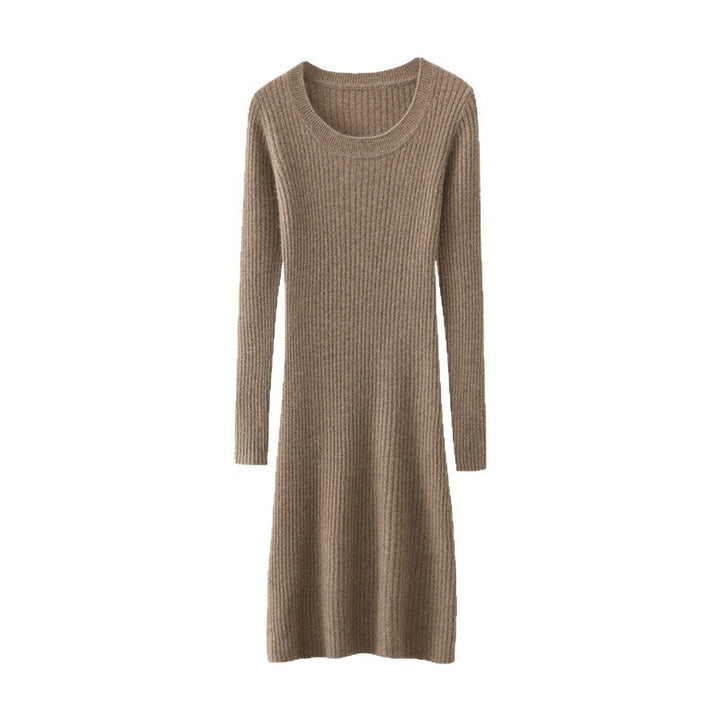 Damen Strickkleid mit feiner Rippstruktur und tailliertem Schnitt Drune
