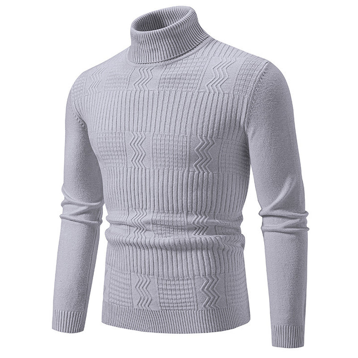 Herren Rollkragenpullover mit Strukturstrick und körpernaher Silhouette Drune
