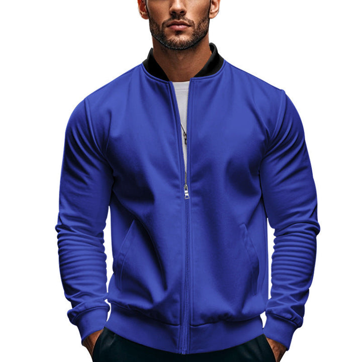 Herren sportliche Jacke mit hohem Kragen und seitlichen Eingrifftaschen Drune