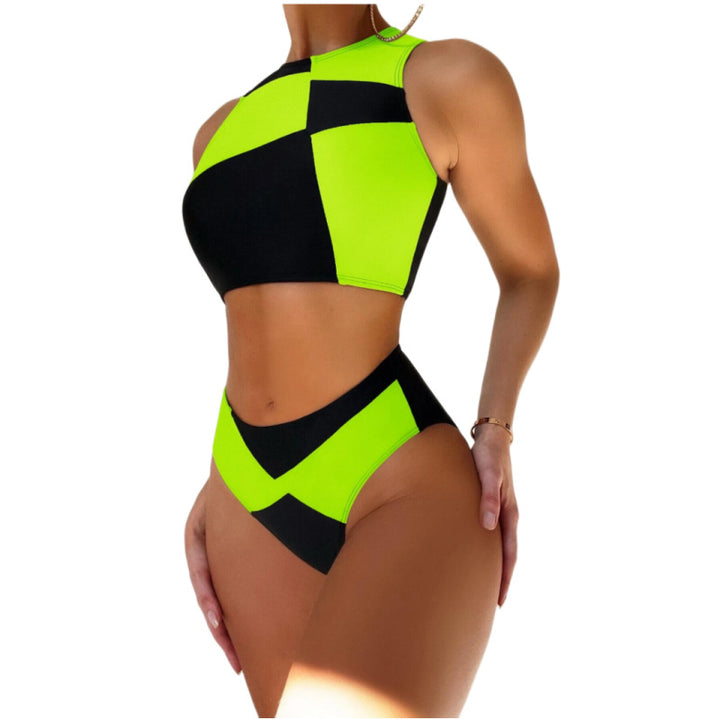 Damen Sportliches Crop-Top Bikini-Set Drune