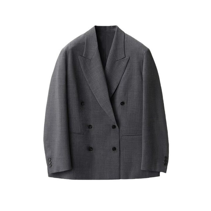 Damen Modischer ausgefallener Blazer mit doppelter Knopfreihe und oversized Schnitt Drune