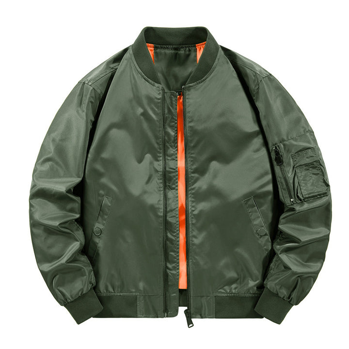 Herren Nylon‑Bomberjacke im Fliegerstil mit Ärmeltasche und Rippbündchen Drune