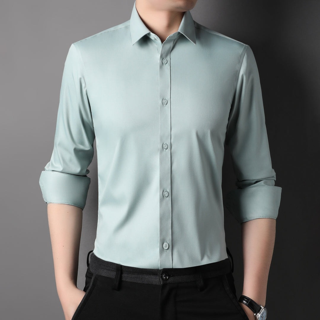 Herren Langarm Hemd mit modernem Schnitt und atmungsaktiver Textur Drune