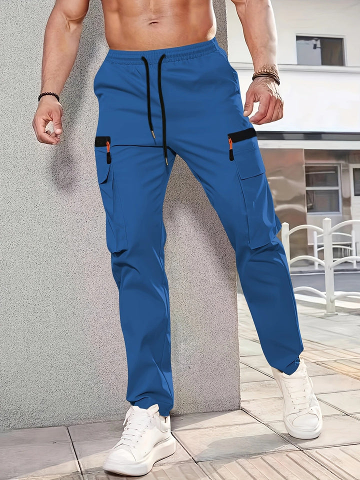 Herren Tapered Cargojogginghose mit elastischem Bund, Tunnelzug & Multifachtaschen Drune