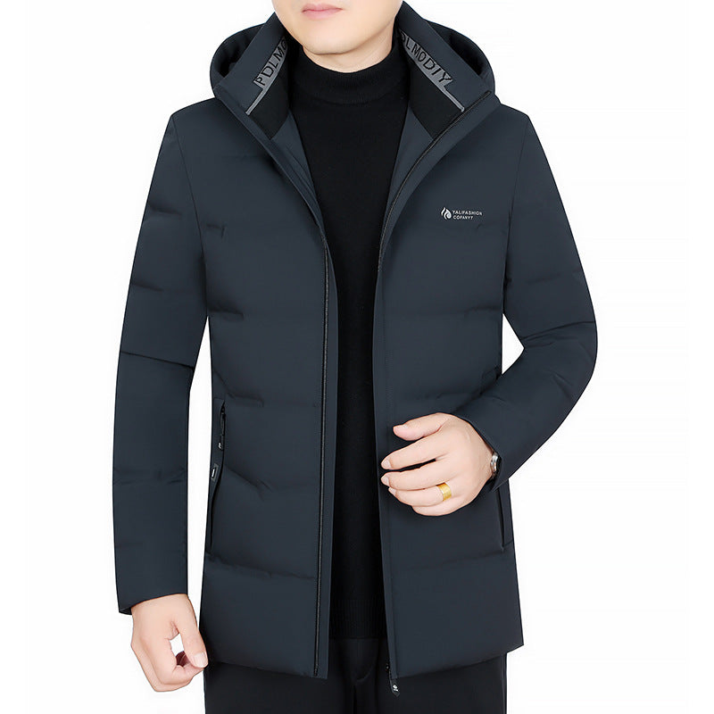 Herren Wattierter City-Mantel mit Kapuze, nahtlosem Minimaldesign und winddichter Performance-Außenhaut Drune