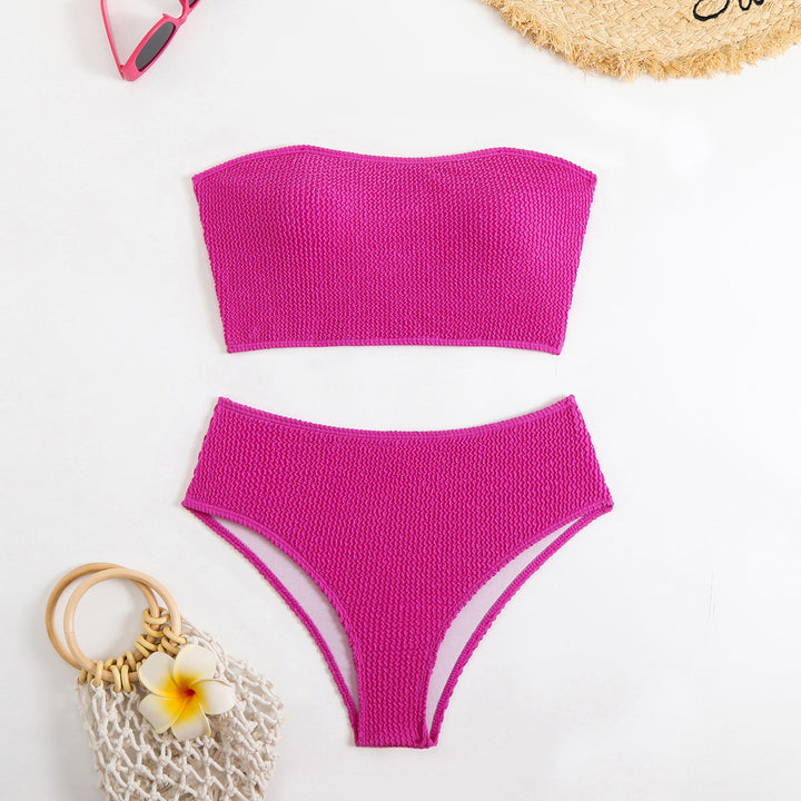Damen Bandeau Bikini mit strukturiertem Design Drune