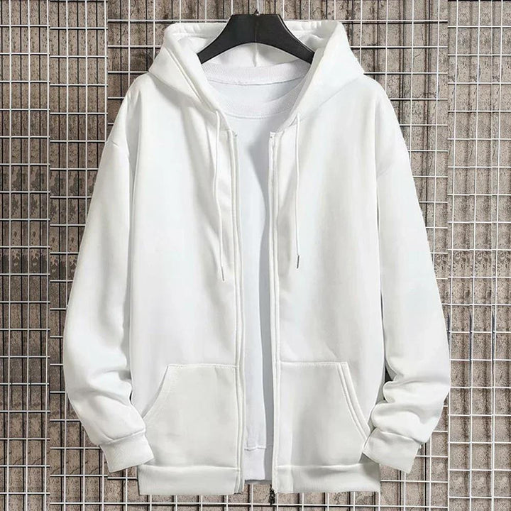 Unisex Zip-Hoodie mit verdecktem Reißverschluss, minimalistischer Silhouette und angerautem Innenfutter Drune