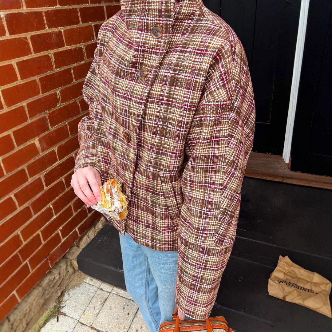Damen Modische Karojacke im angesagten Oversized-Schnitt Drune