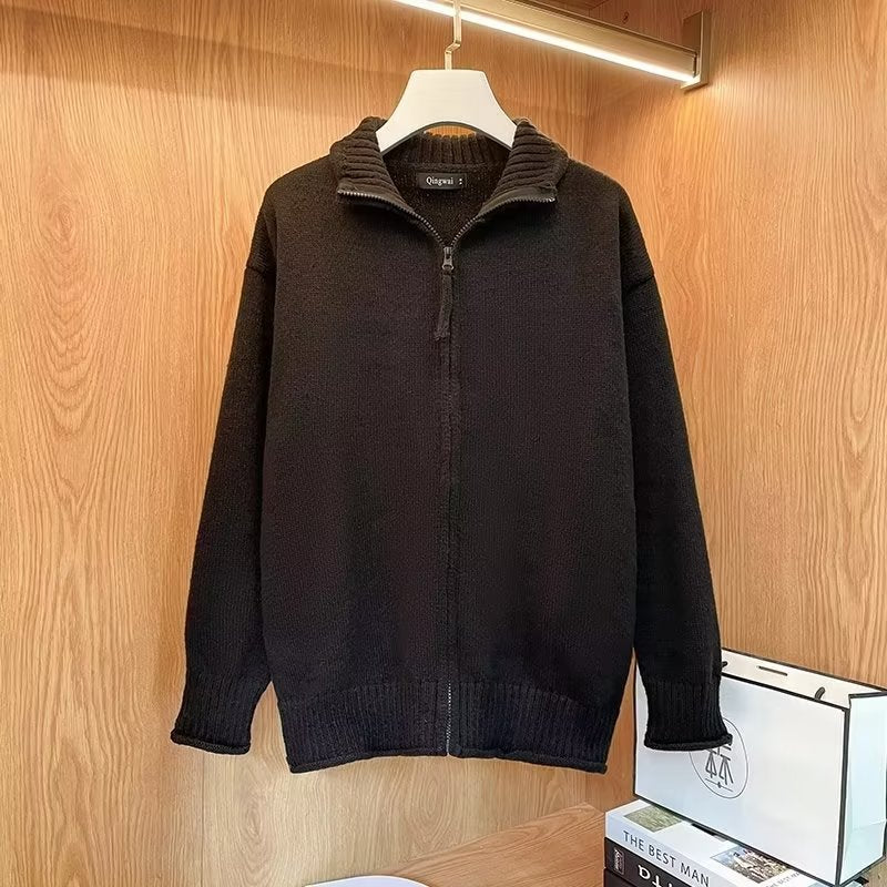 Damen Strickjacke mit hohem Kragen und Reißverschluss Drune