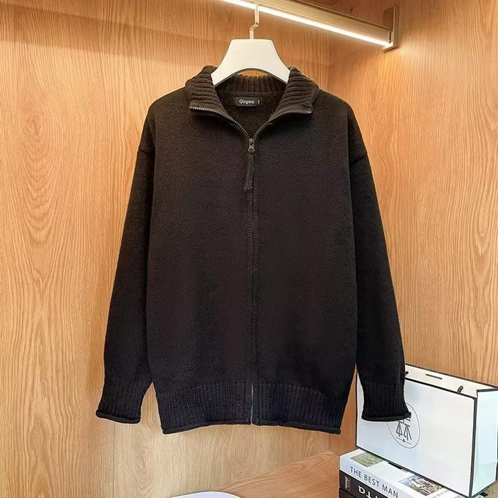 Damen Strickjacke mit hohem Kragen und Reißverschluss Drune