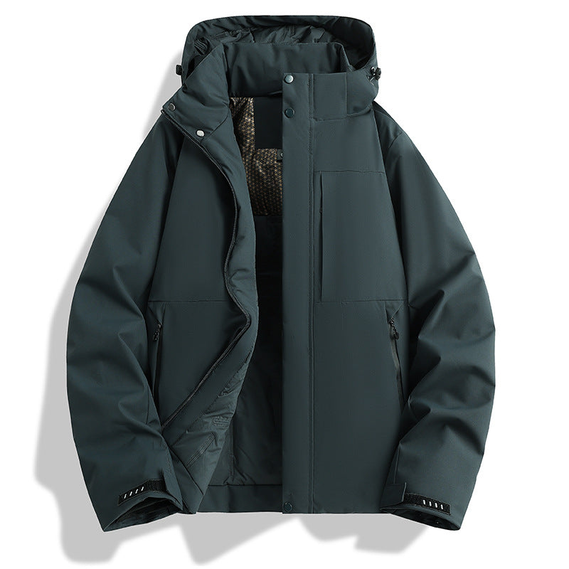 Damen wattierte Kapuzen-Outdoorjacke mit winddichter Membran und isolierendem Thermofutter Drune