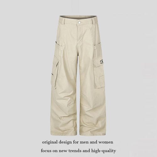 Damen Cargo-Hose mit hohem Bund, Multifunktions-Taschen und weitem Culotte-Schnitt Drune
