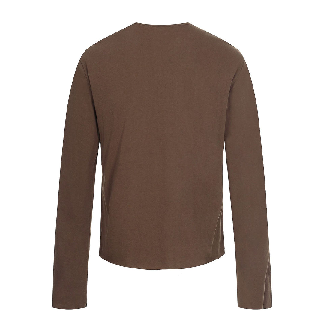 Herren Langarm-Henleyshirt mit asymmetrischer Knopfleiste und leichtem Relaxed Fit Drune