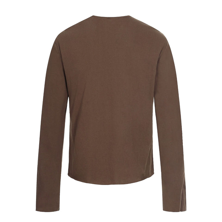 Herren Langarm-Henleyshirt mit asymmetrischer Knopfleiste und leichtem Relaxed Fit Drune