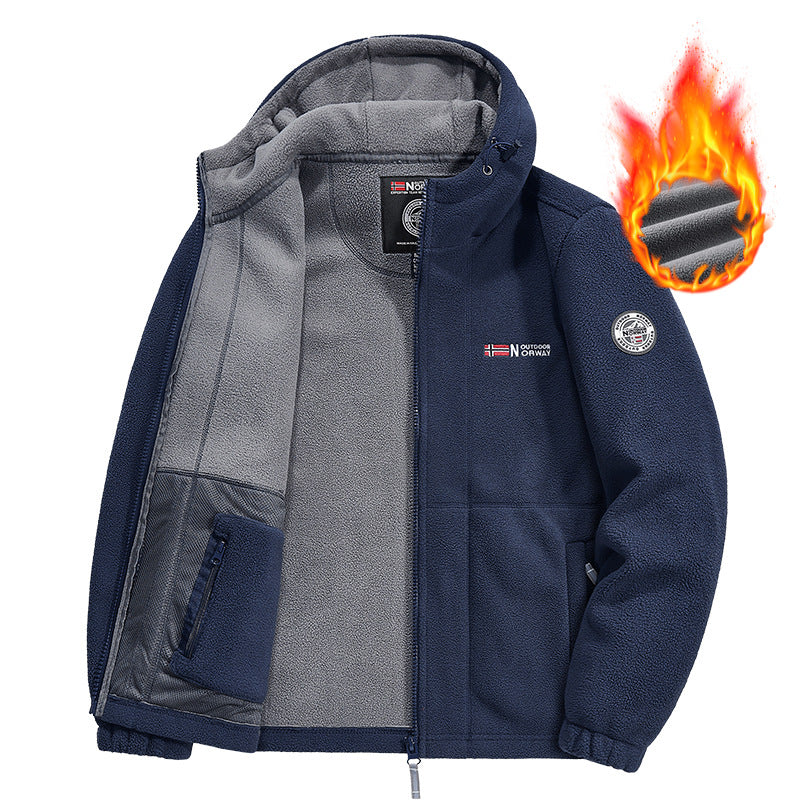 Herren Fleecejacke mit praktischem Halsschutz Drune
