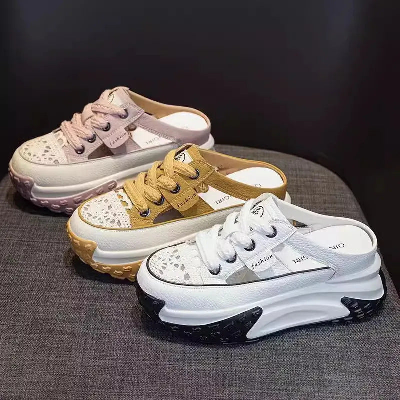 Damen Sportliche Sneaker mit offenen Fersen und rutschfester Sohle Drune