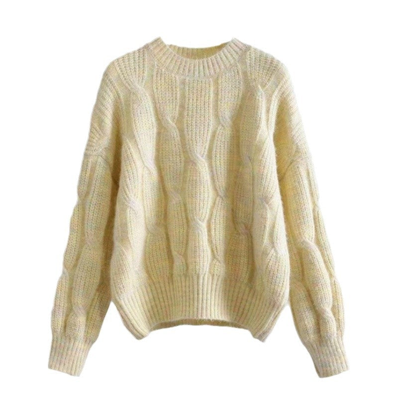 Damen Grobstrickpullover mit innovativem Wellenmuster Drune