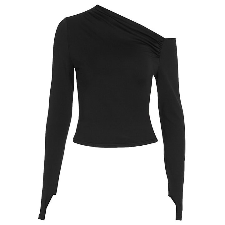 Damen Elegantes asymmetrisches Langarmoberteil Drune
